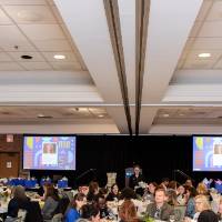 wide angle of banquet room